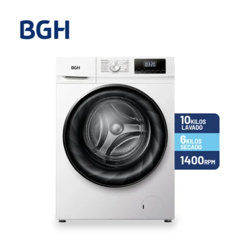Lavasecarropa BGH 10 KG / 7 KG Carga Frontal Blanco INVERTER