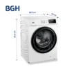 Lavasecarropa BGH 10 KG / 7 KG Carga Frontal Blanco INVERTER