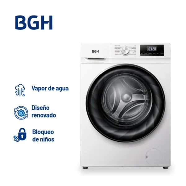Lavasecarropa BGH 10 KG / 7 KG Carga Frontal Blanco INVERTER
