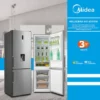 Heladera MIDEA 400 Litros frio seco - 2 puertas (sist. Invertido) - c/ dispenser de agua - mdrb424fgg4