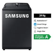 Lavarropa  SAMSUNG L 24 KG - ECO BUBBLE - CARGA SUPERIOR - NEGRO - WA2A8370GV