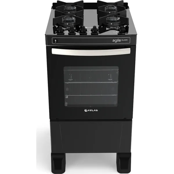 Cocina a Gas/  ATLAS Agile Up Glass 4H - Mesa de Vidio con Encendido electrico