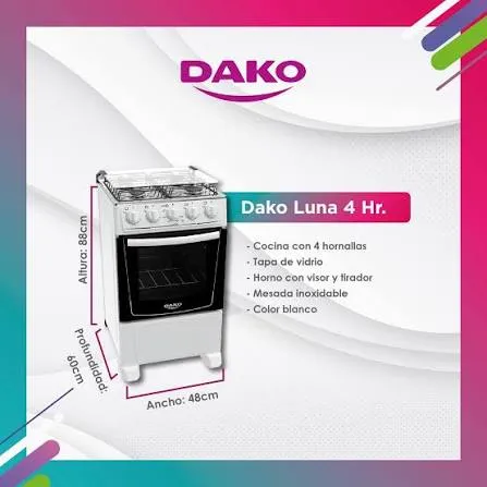 Cocina a Gas DAKO 4 Hornallas
