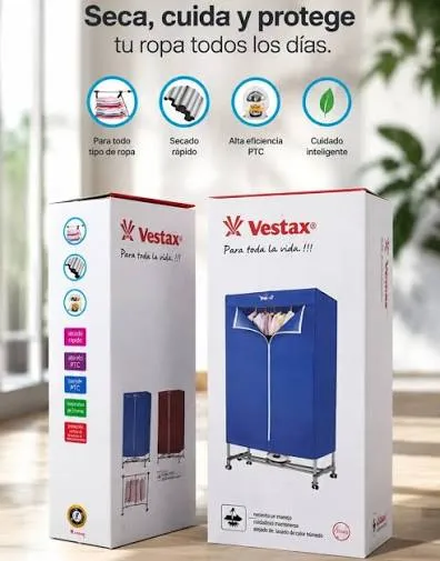 Secarropa Plegable A Vapor Vestax con Ruedas DH-1000