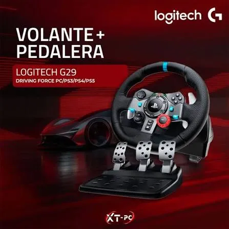 KIT VOLANTE + ACELERADOR LOGITECH G29 DRIVING FORCE PARA PS3/PS4/PS5/PC