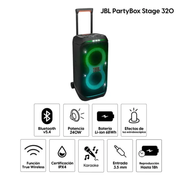 JBL Partybox Stage 320 Blanco o Negro