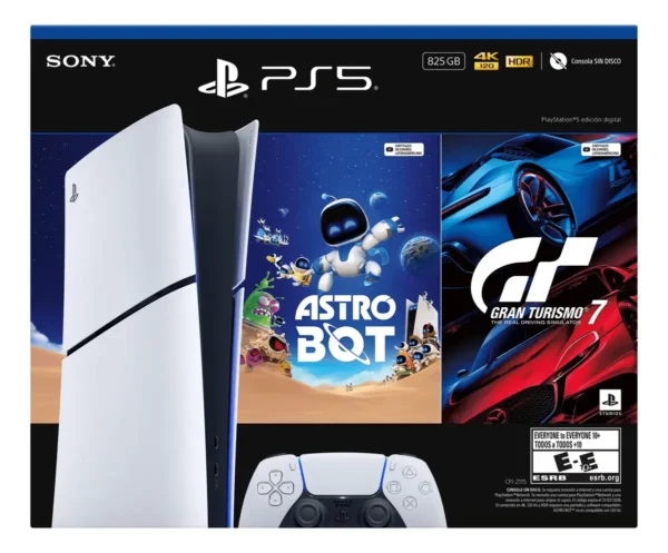Consola Play Station 5 Slim Astro Bot + Gran Tutismo CFI-1215A 4K EDICION DIGITAL 825GB SSD