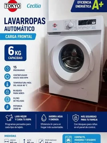 Lavarropa Automatica TOKYO CECILIA CCarga Frontal 6 KG